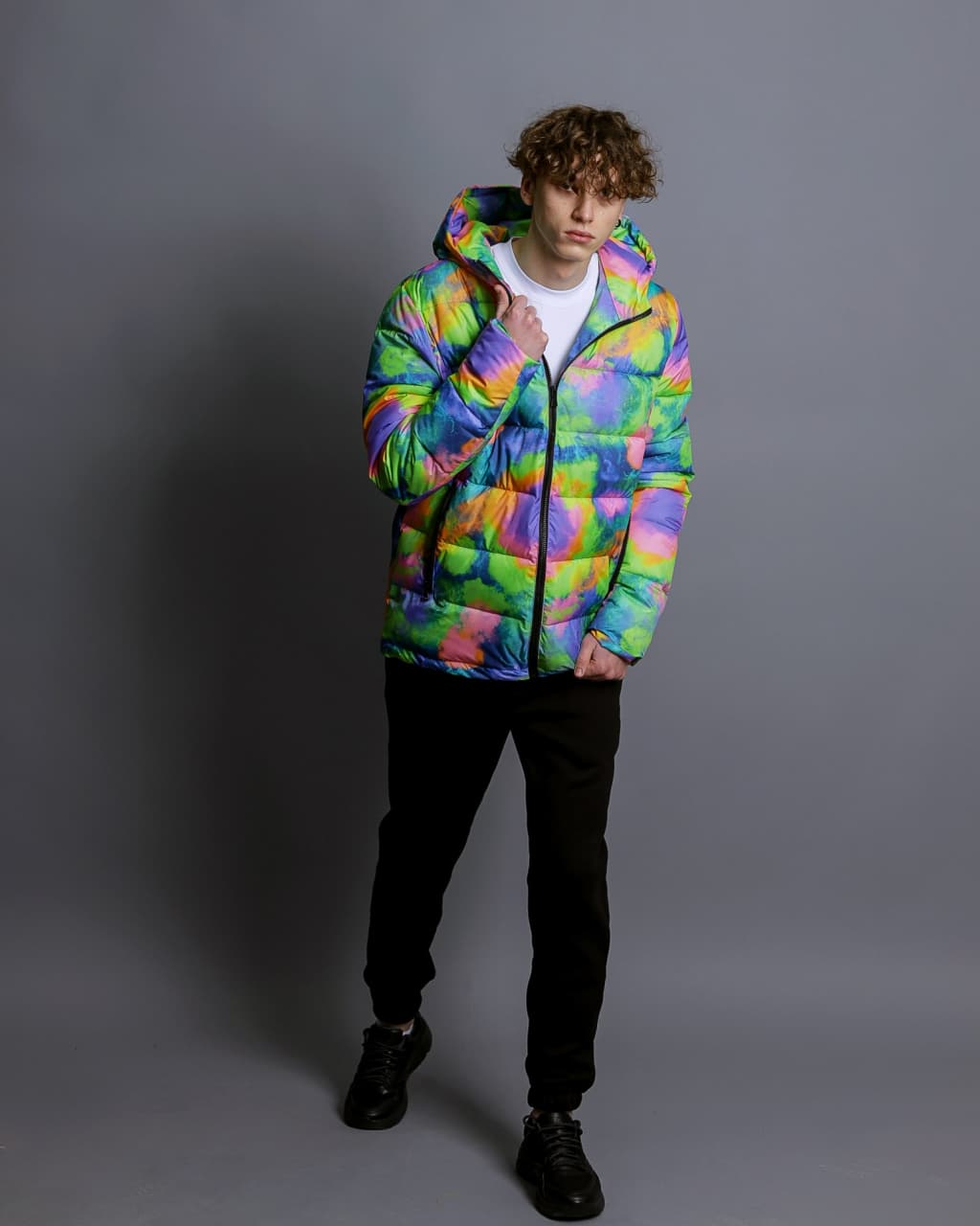Чоловіча демісезонна куртка стьобана з капішоном Reload Rainbow Mysterious - Фото 4
