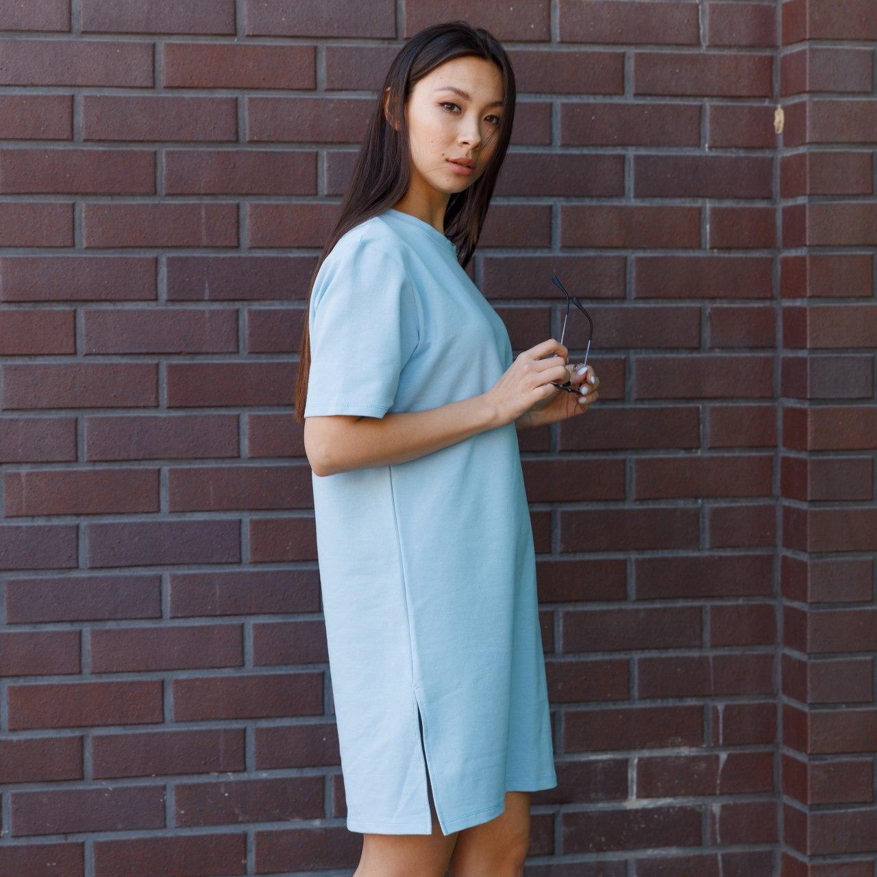 Платье-футболка женское голубое бренд ТУР модель Сарина (Sarina)
