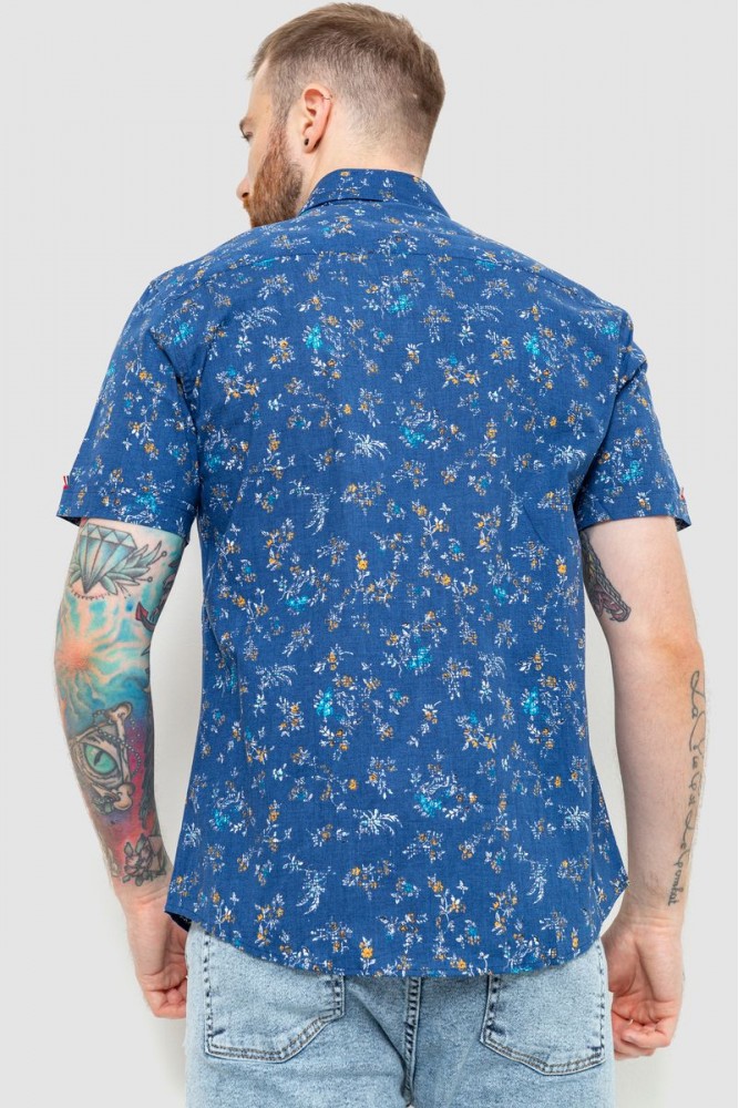 Мужская рубашка с принтом синего цвета We Feel - Фото 4