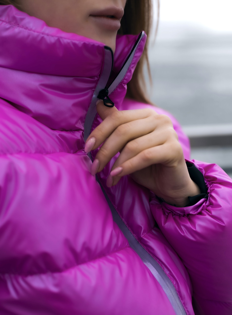 Куртка женская пуховик укороченный ''Bubble'' от Intruder розовая - Фото 8