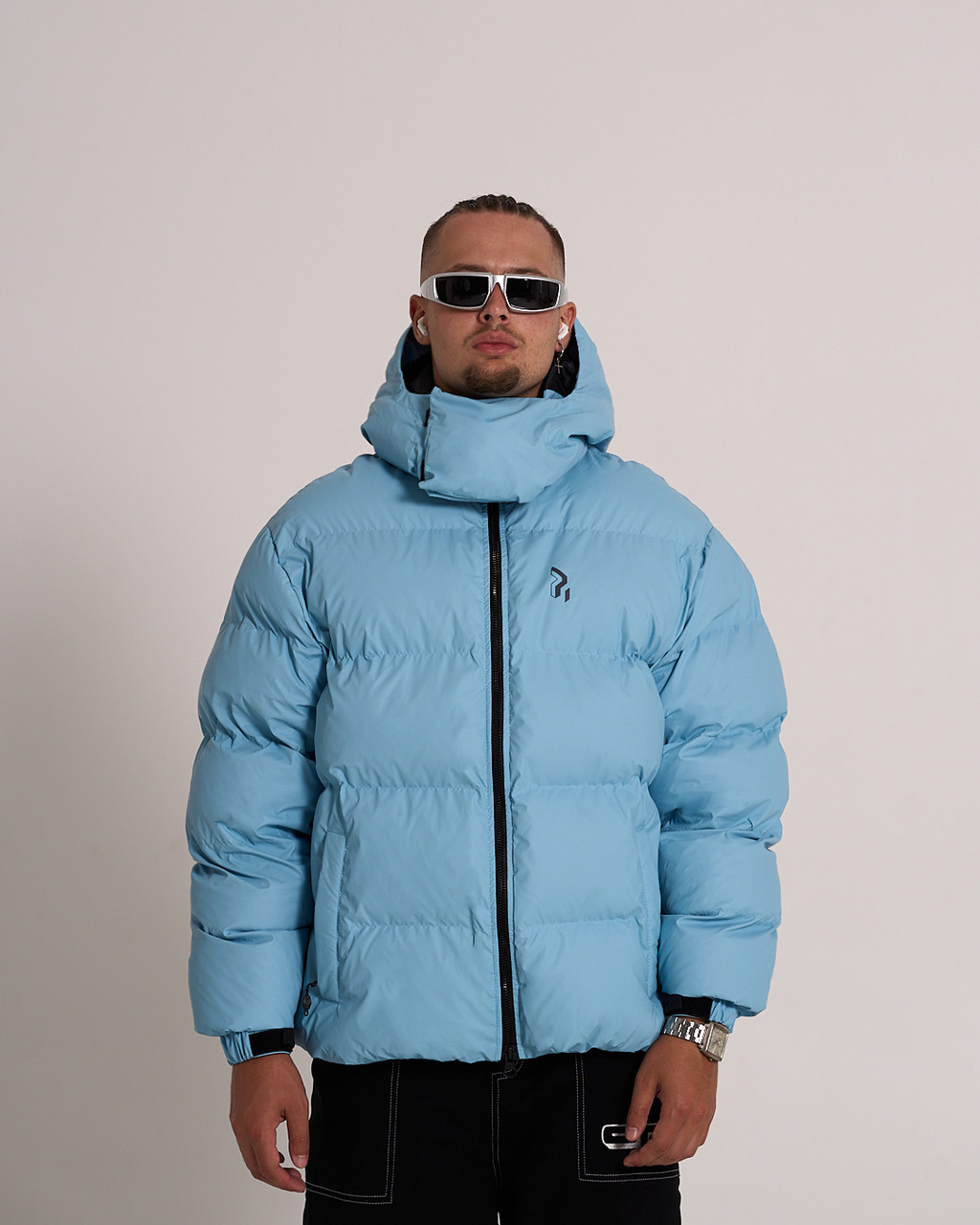 Зимова чоловіча куртка OGONPUSHKA Homie 3.0 блакитна OGONPUSHKA - Фото 4