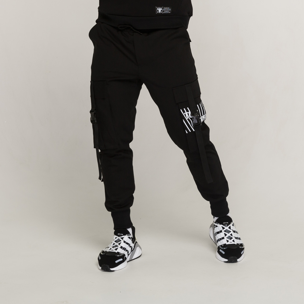 Карго штаны мужские черные бренд ТУР модель Ёсида (Yoshida) TУRWEAR