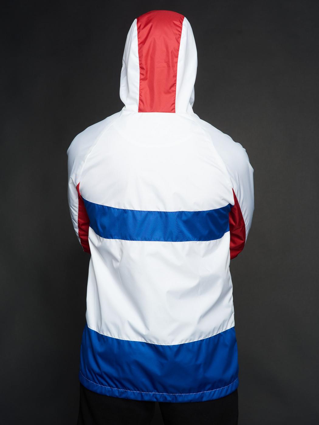 Вітрівка чоловіча Athletic біла, синє з червоним Custom Wear  - Фото 5