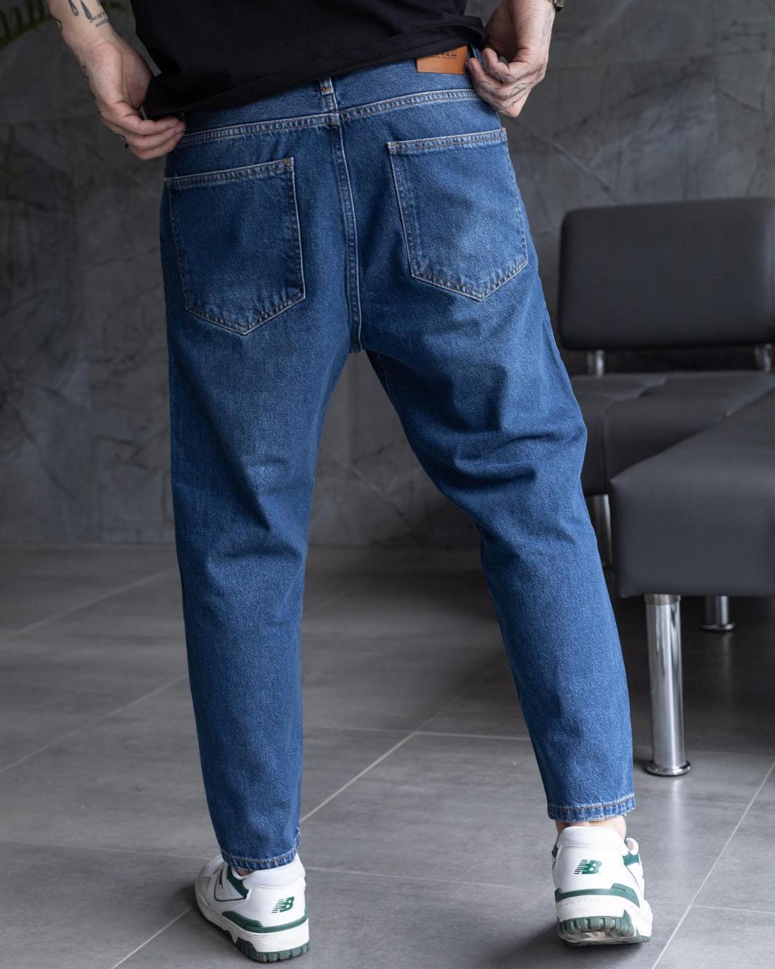 Базові сині джинси BEZET Basic washed з потертостями - Фото 4