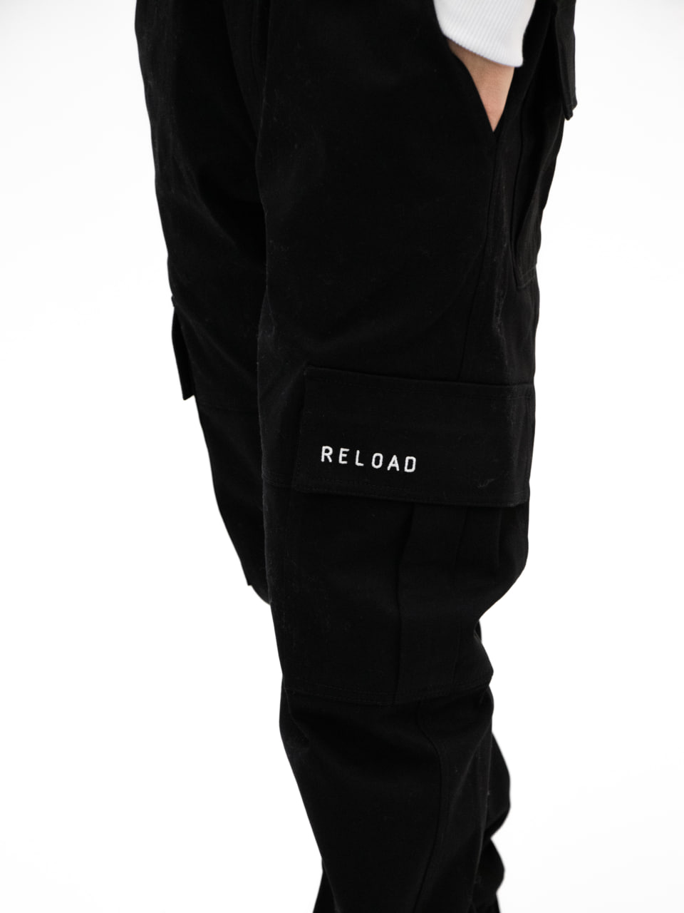 Мужские карго штаны Reload G-Point черный / Штаны карго с кармаными - Фото 3