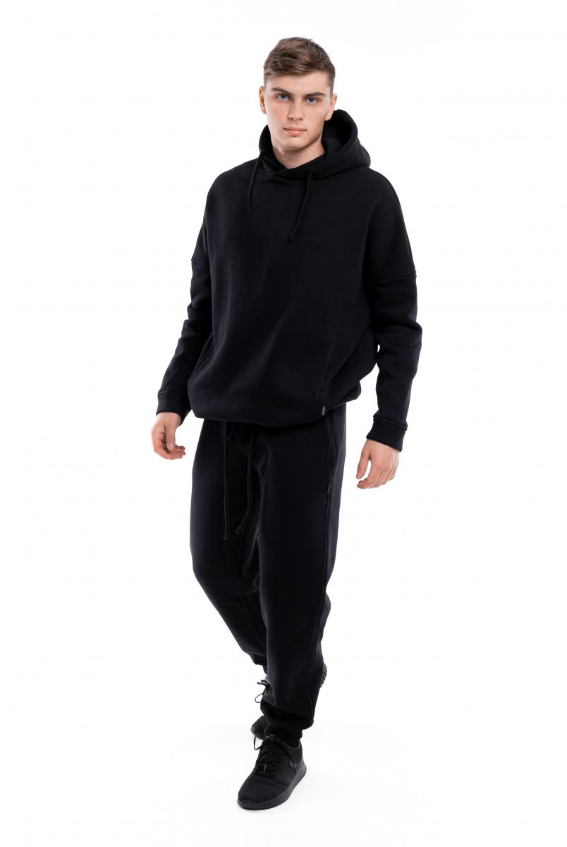 Штани чоловічі на флісі Intruder спортивні теплі штани чорні Intruder - Фото 3