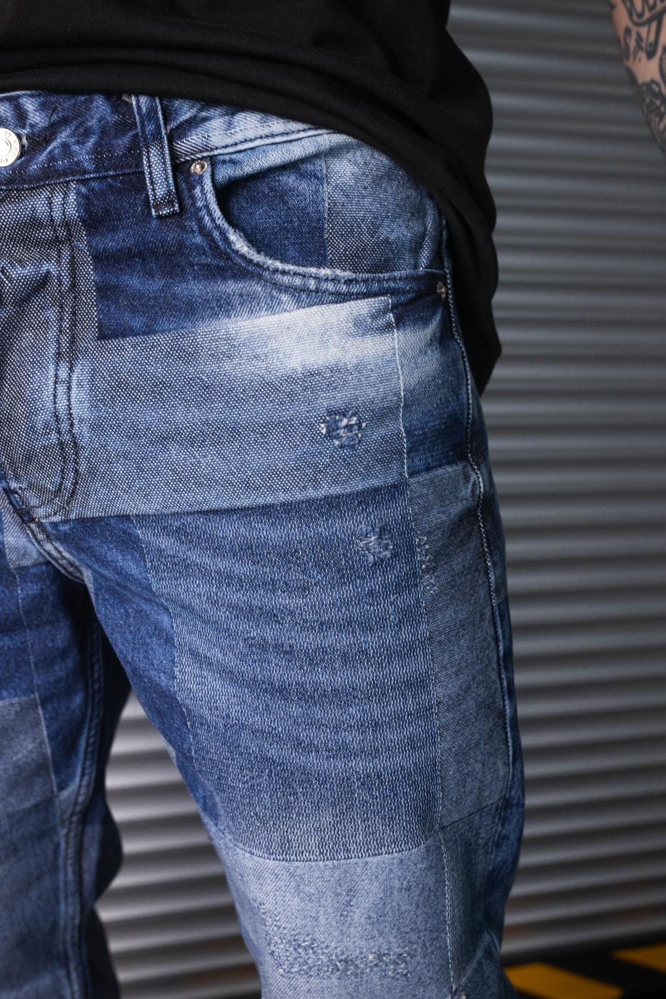 Чоловічі джинси широкі BEZET з принтом - Фото 5