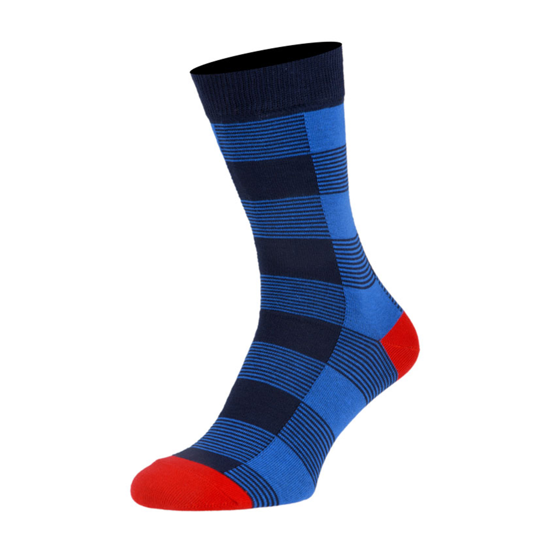 Шкарпетки чоловічі кольорові з бавовни, синя клітина MansSet