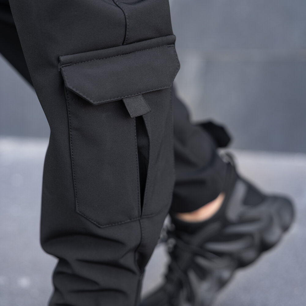 Штани карго чоловічі демісезонні з кишенями чорні Pobedov Hardy POBEDOV - Фото 5