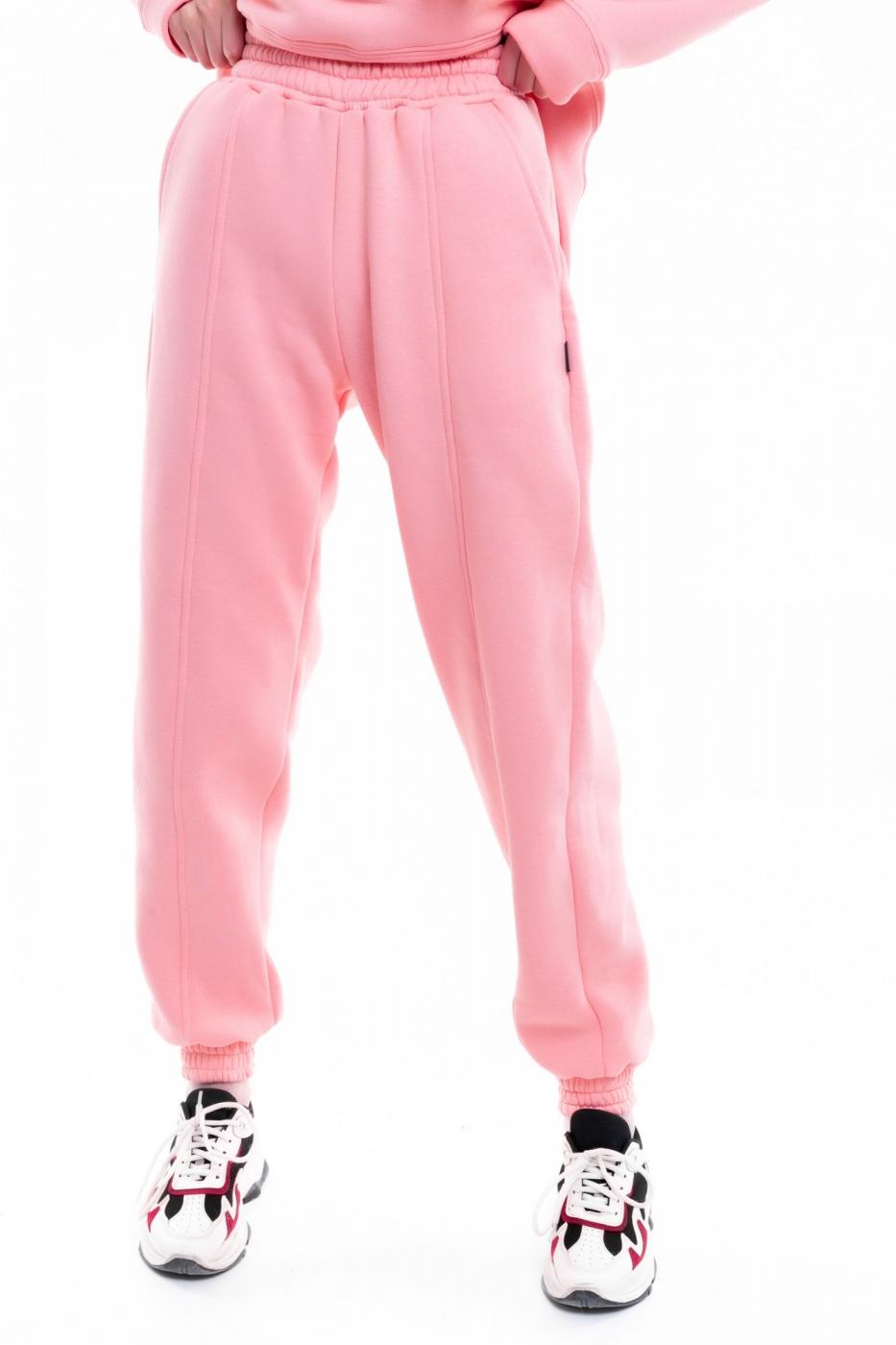 Штани жіночі джогери теплі на флісі спортивні Basic Intruder Oversize рожеві Intruder