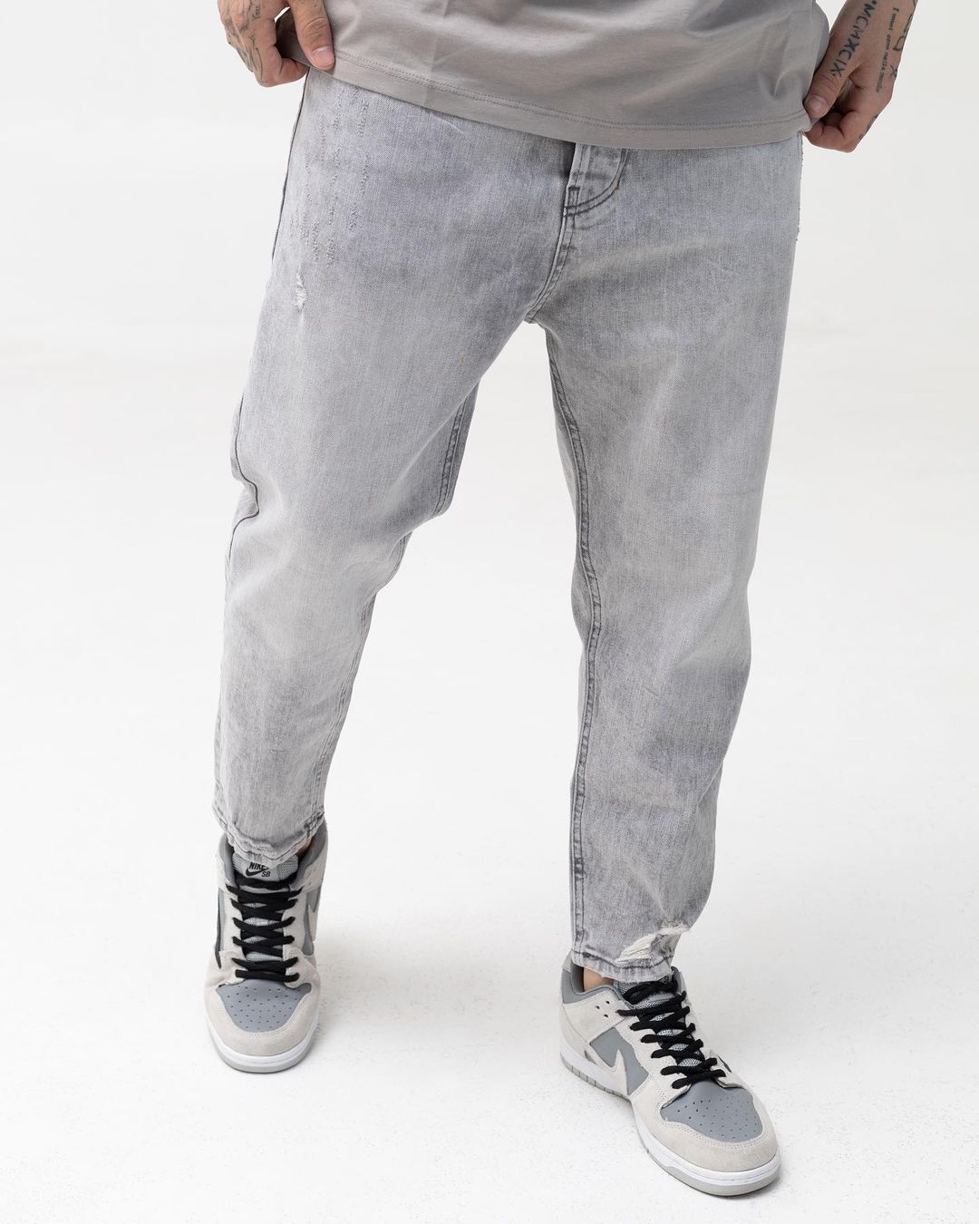 Мужские светло-серые джинсы BEZET базовые