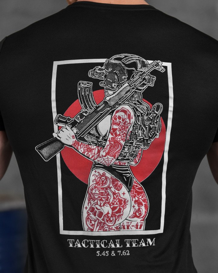 Тактическая потоотводящая футболка Odin black skull Sold-Out - Фото 6