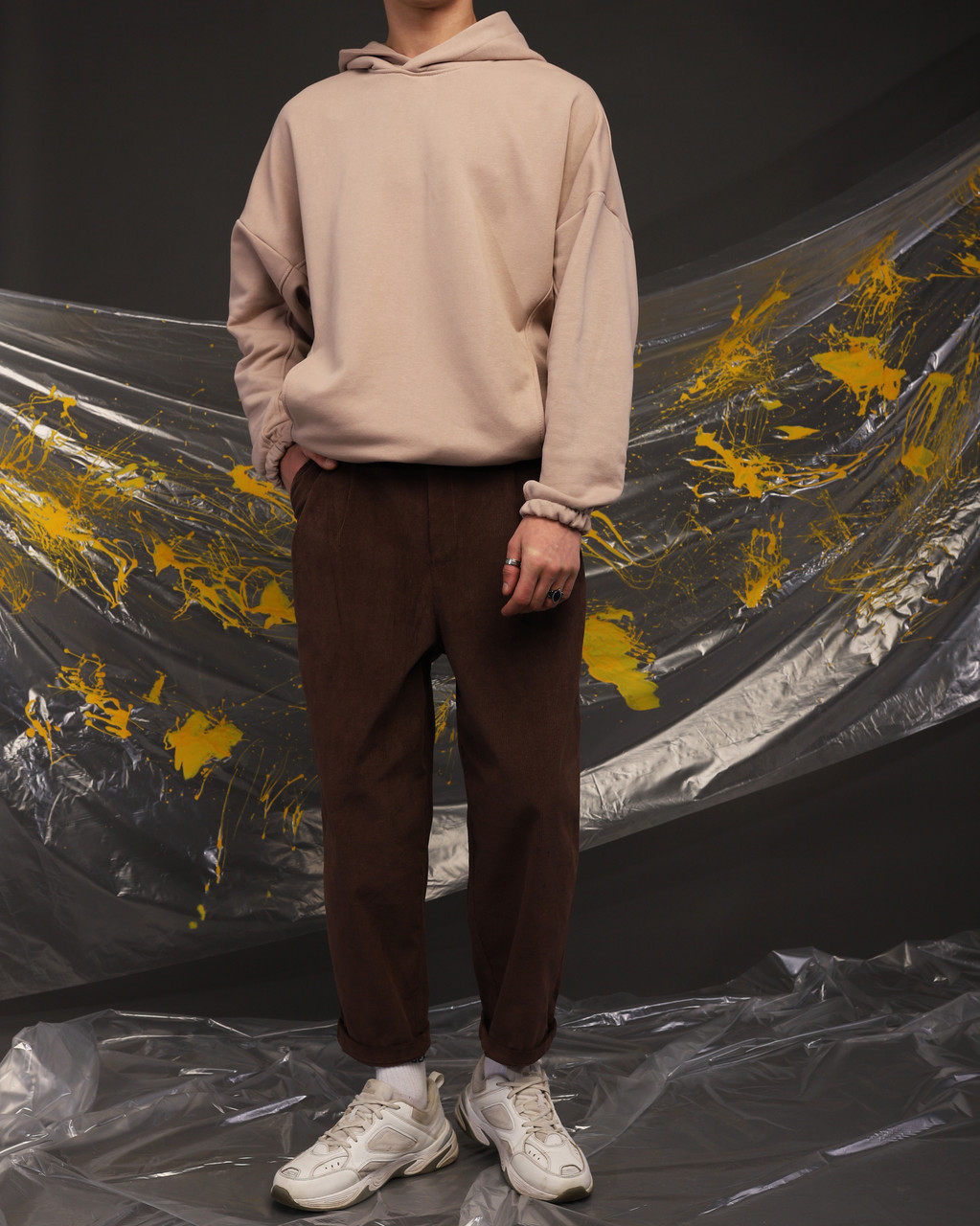 Спортивні штани чоловічі звужені Окава вельвет коричневий S M L XL TURWEAR - Фото 4