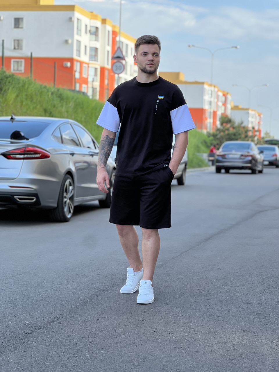 Летний комплект футболка и шорты мужские черный модель Ukraine TURWEAR - Фото 9