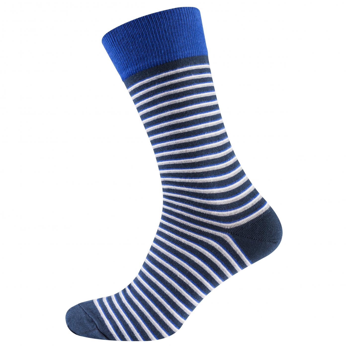 Шкарпетки чоловічі кольорові з бавовни, синя смужка MansSet