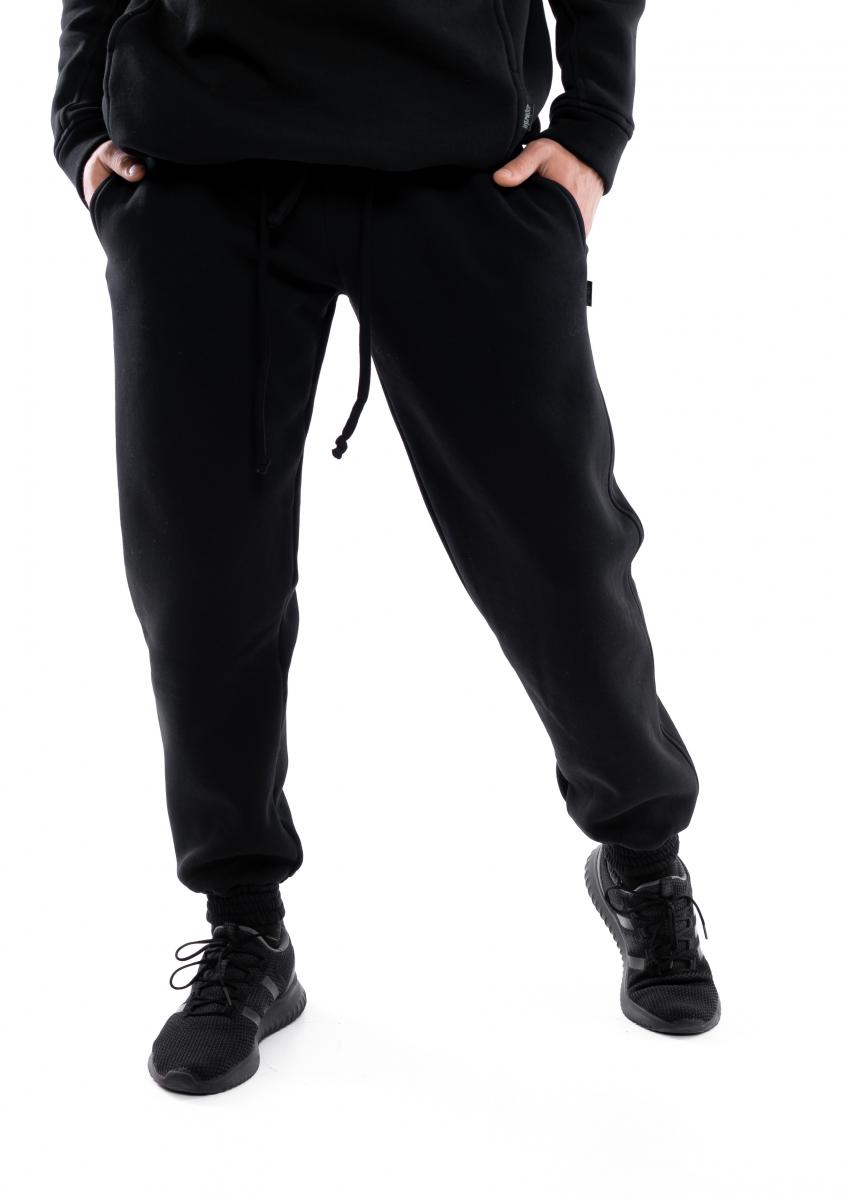 Штани чоловічі на флісі Intruder спортивні теплі штани чорні Intruder