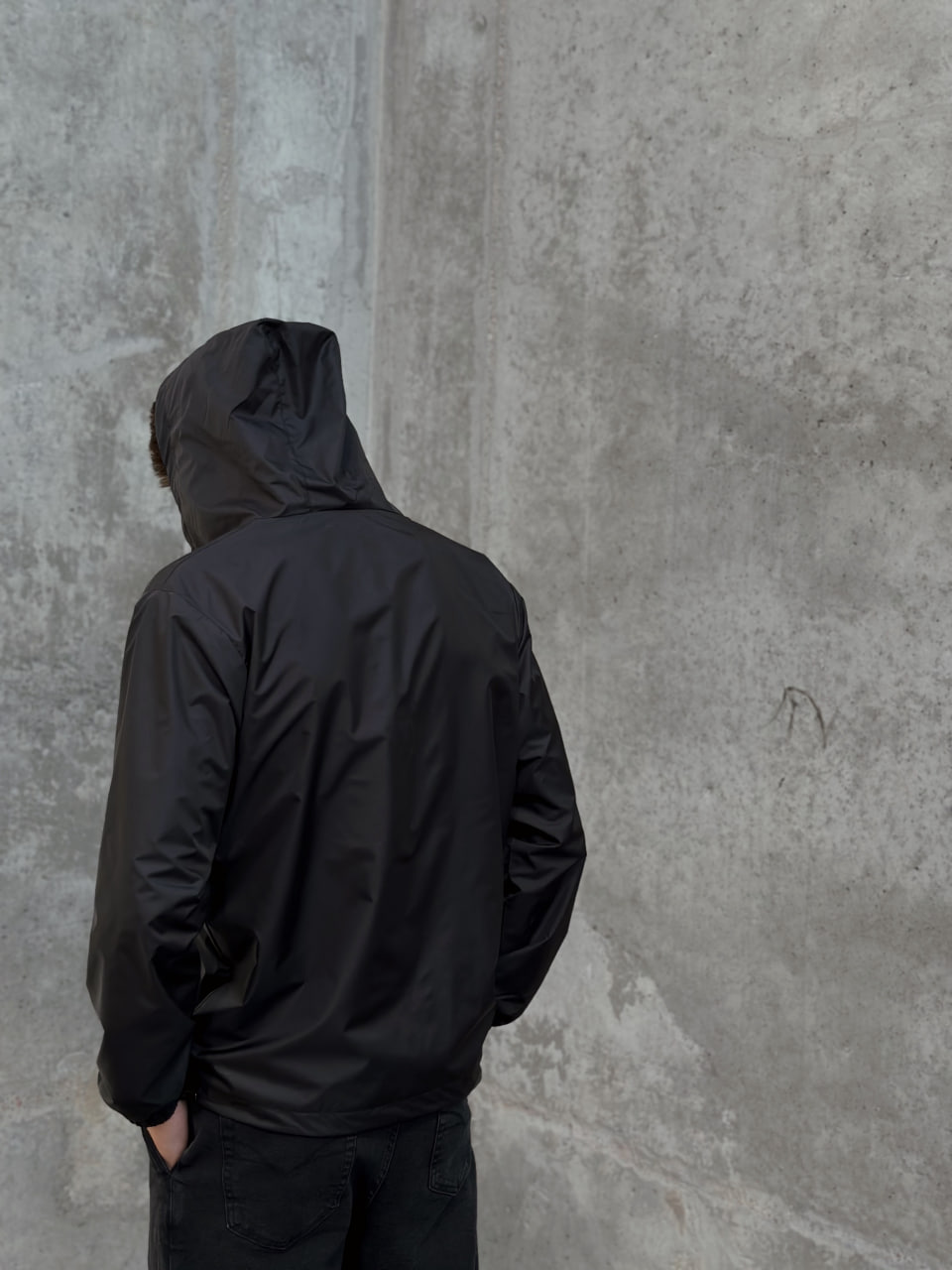 Мужская демисезонная куртка - ветровка Reload Basic чёрная - Фото 6
