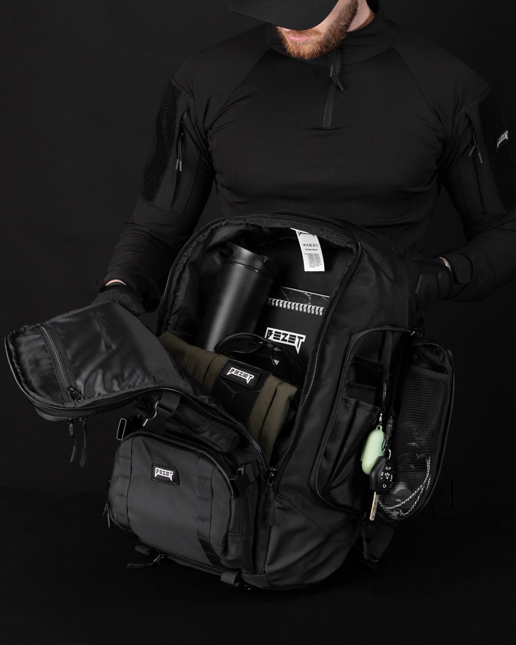 Рюкзак тактический функциональный BEZET черный - Фото 12