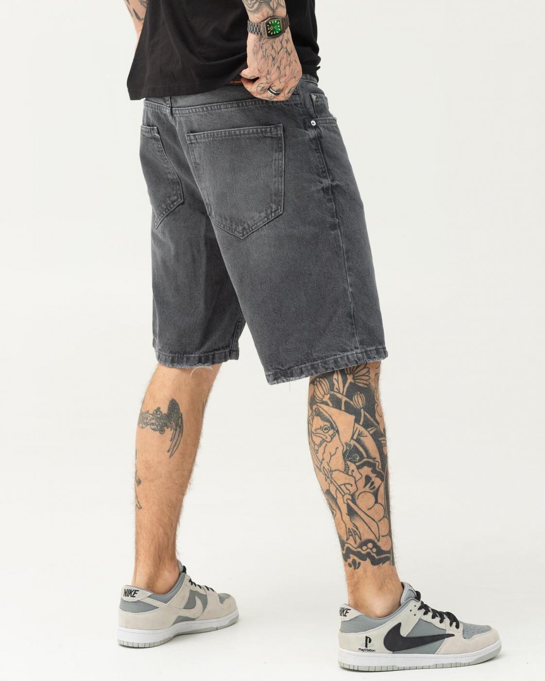 Темно-серые джинсовые шорты BEZET базовые - Фото 3