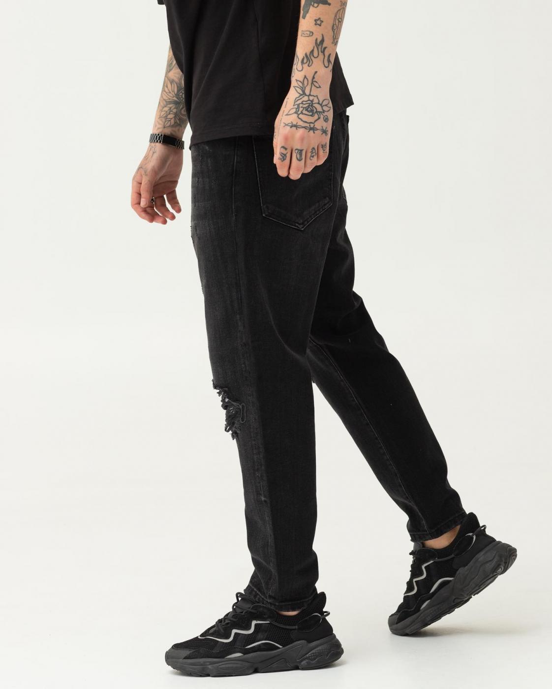 Базовые черные джинсы BEZET Basic с перфорацией - Фото 4