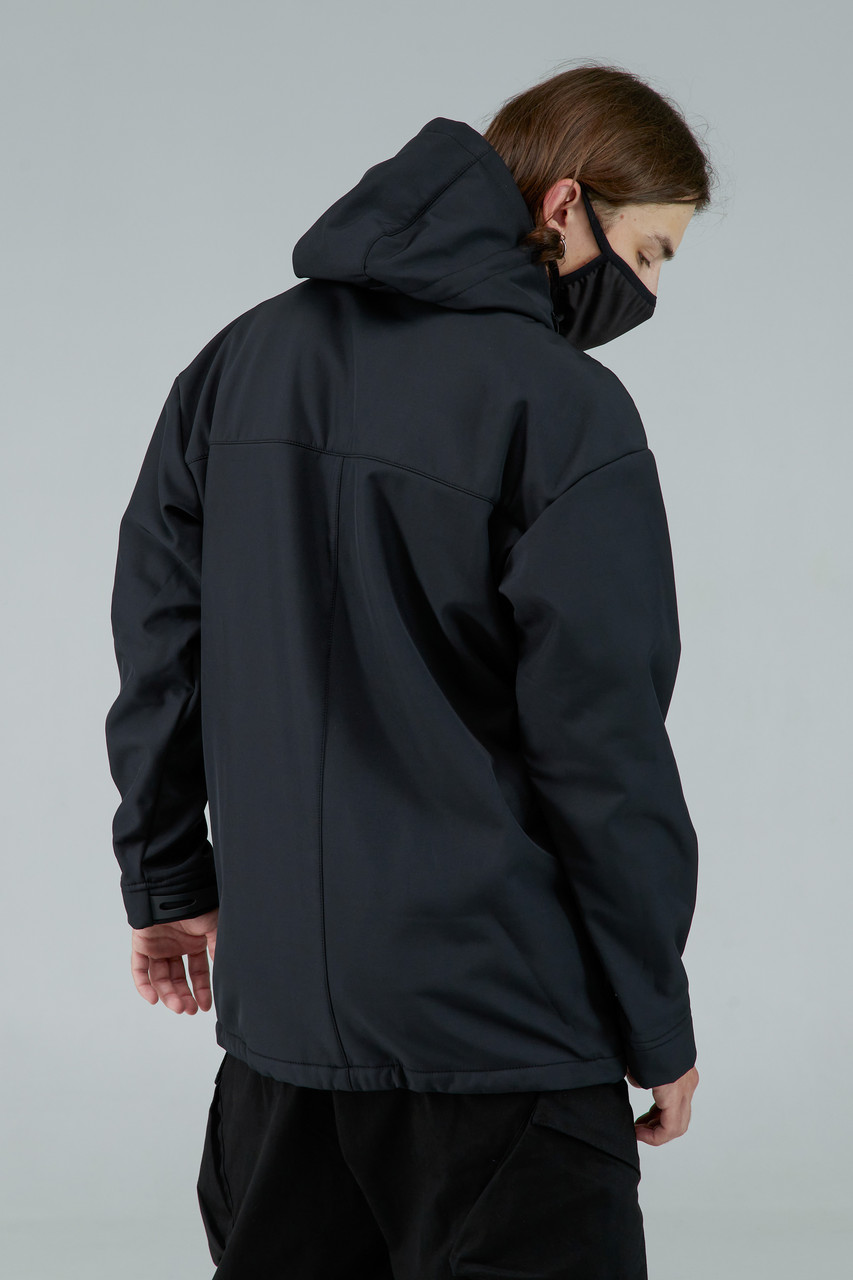 Демисезонная куртка из софтшела мужская черная бренд ТУР модель Онага размер S, M, L, XL TURWEAR - Фото 10