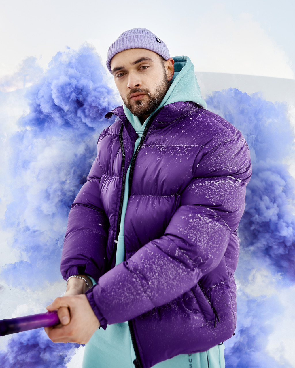 Зимняя мужская куртка Homie фиолетовая Пушка Огонь - Фото 2