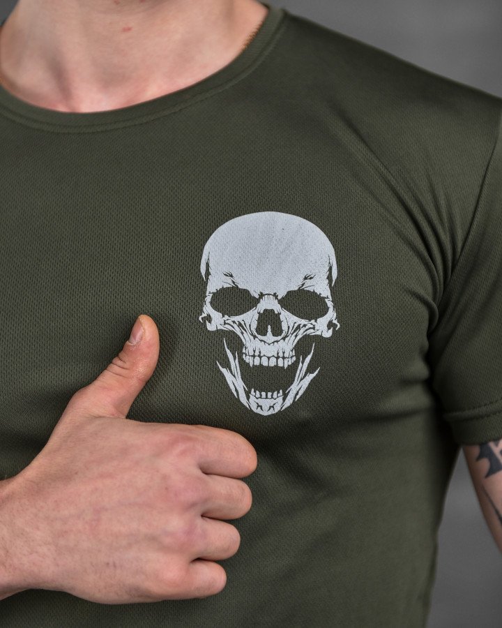 Тактическая потоотводящая футболка Odin oilva skull Sold-Out - Фото 8