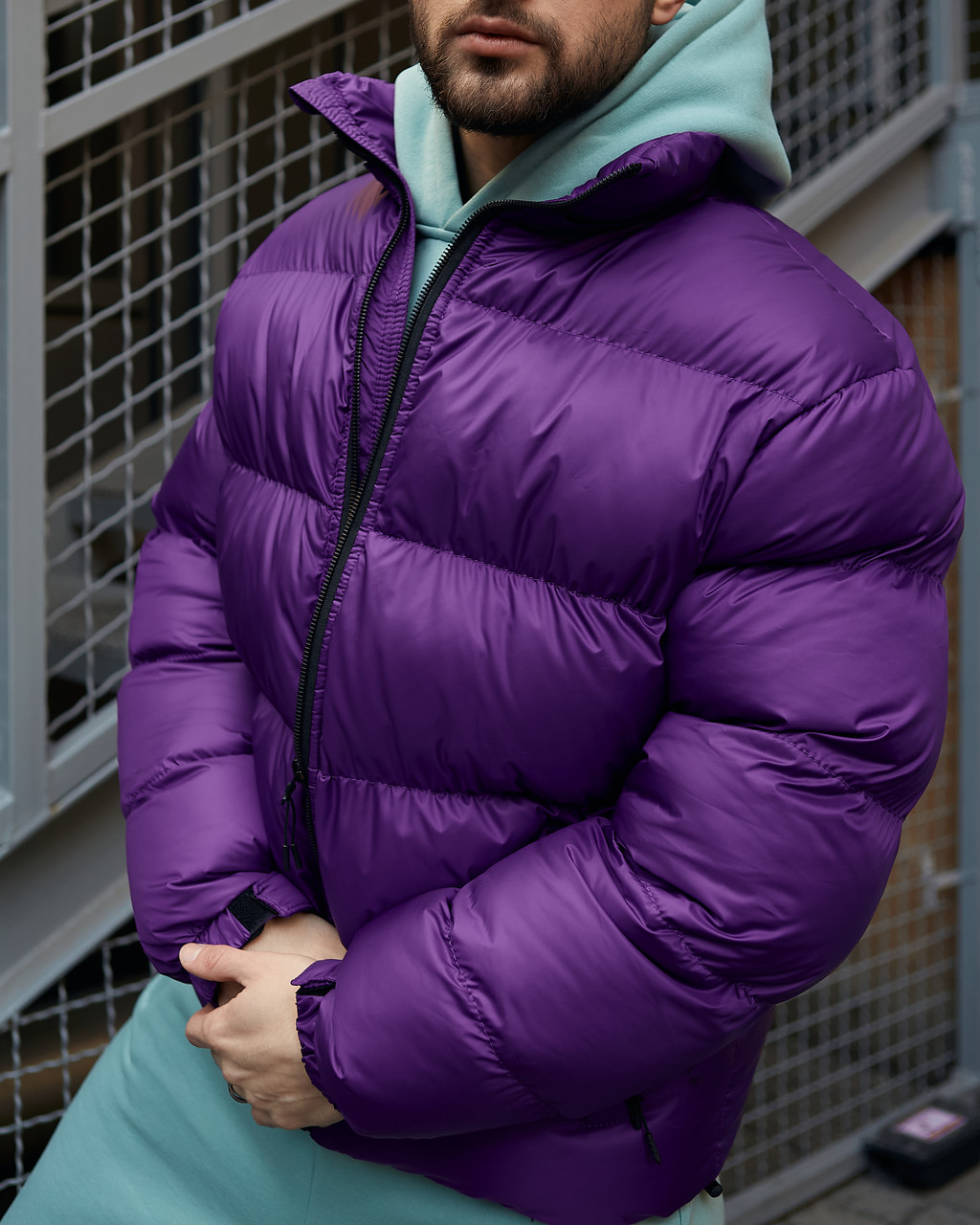 Зимняя мужская куртка Homie фиолетовая Пушка Огонь - Фото 10