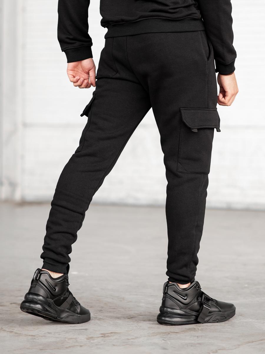 Теплые спортивные карго штаны BEZET Basic black'20 - Фото 3