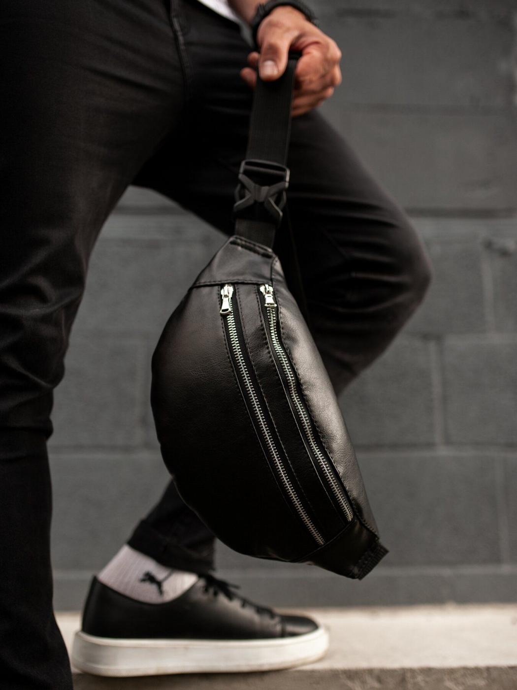 Мужская сумка на пояс black Saturn SGEmpire