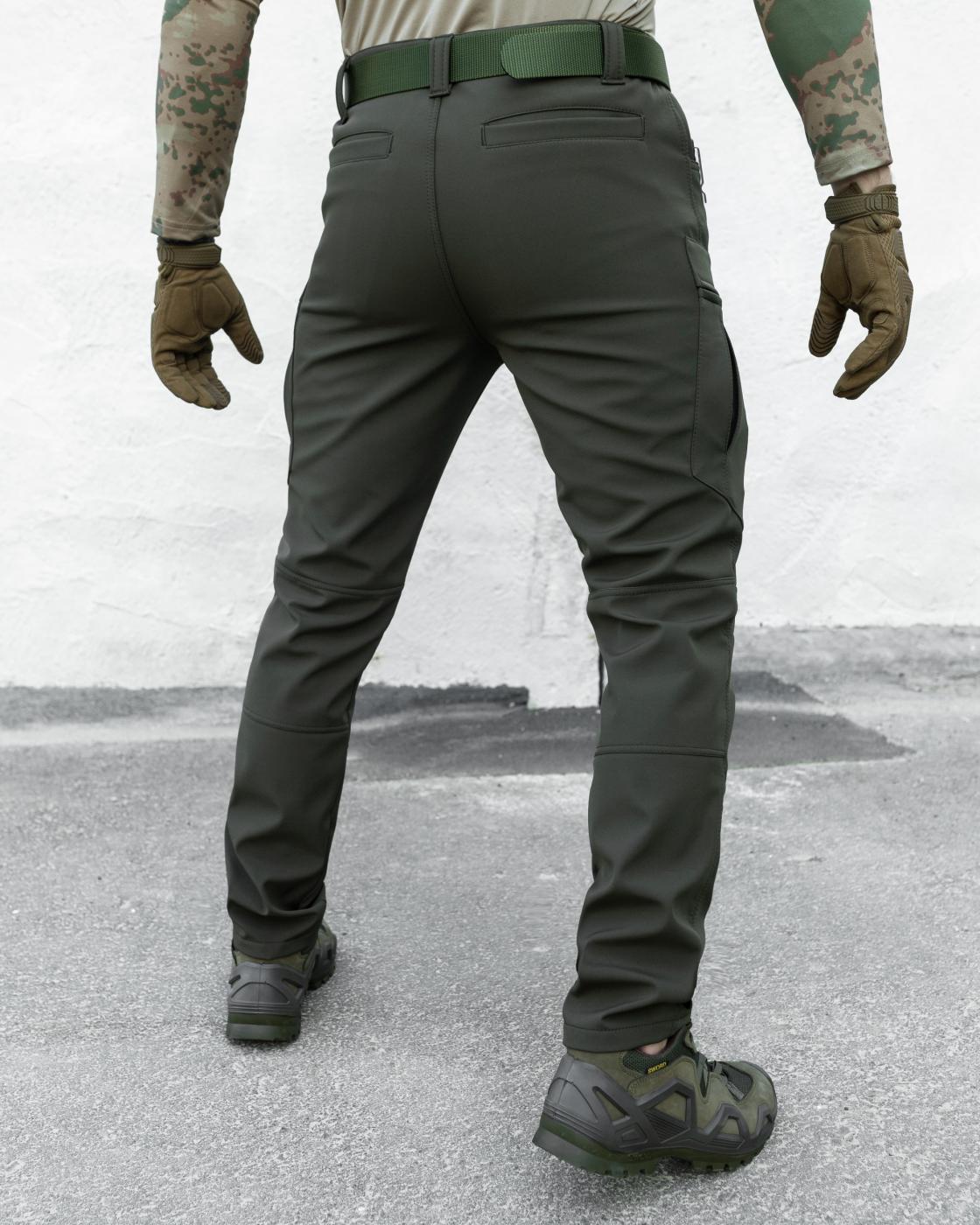 Зимові брюки карго тактичні Softshell BEZET Ешелон хакі - Фото 9