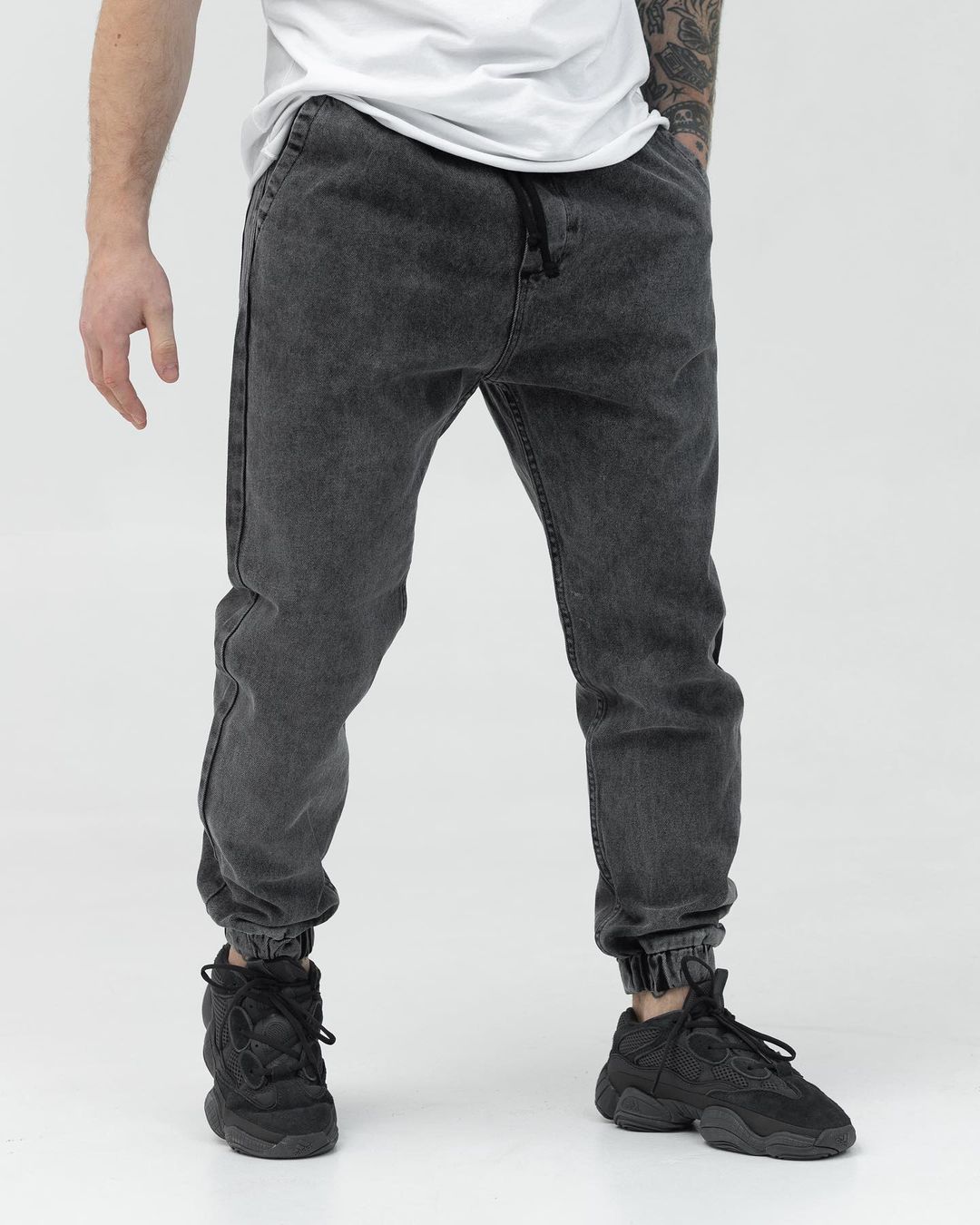Базові чоловічі джинси бойфренди BEZET темно-сірий  - Фото 3