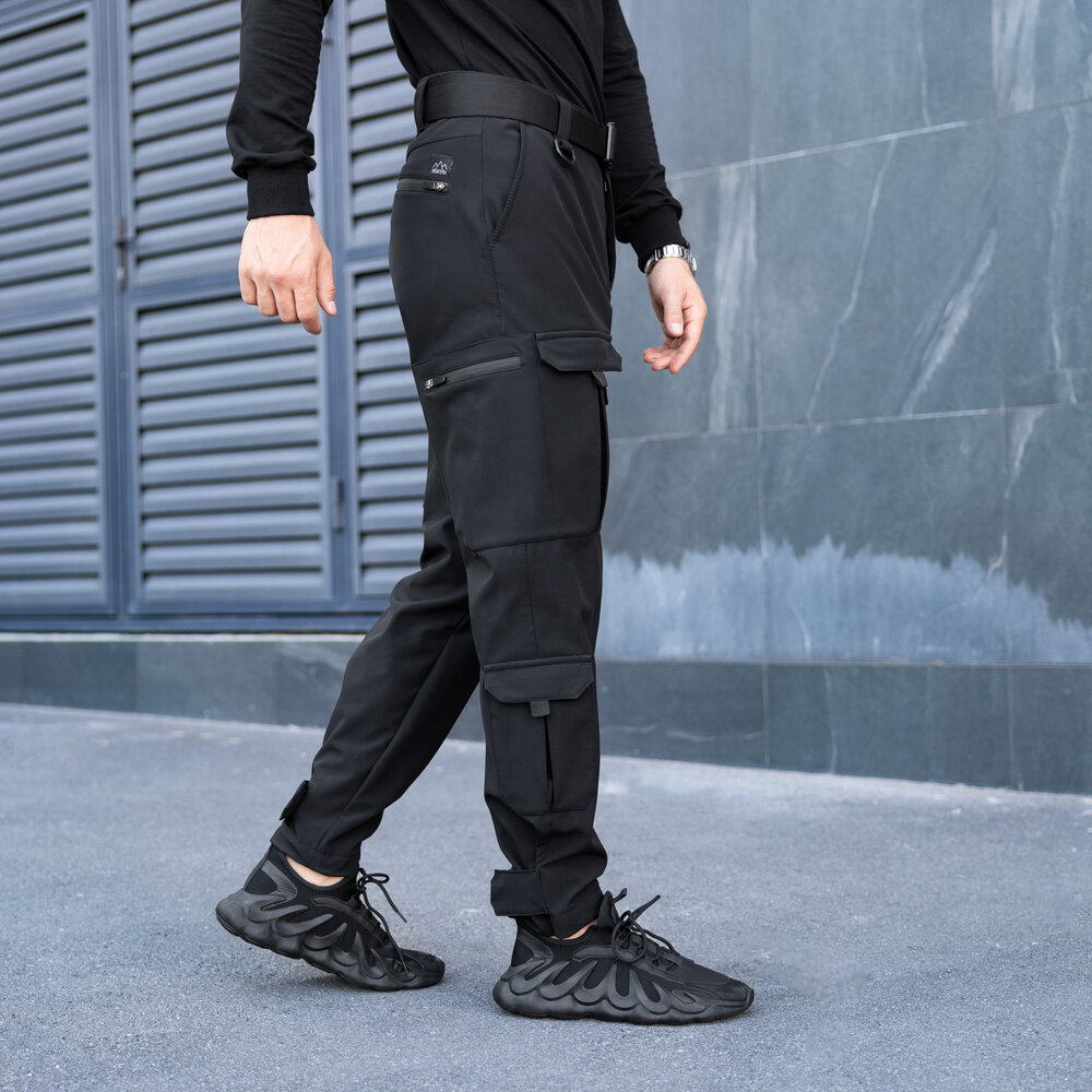 Штани карго чоловічі демісезонні з кишенями чорні Pobedov Hardy POBEDOV - Фото 6