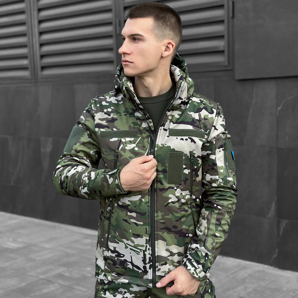Куртка чоловіча демісезонна з капюшоном Мультикам Pobedov Motive з липучками POBEDOV - Фото 5