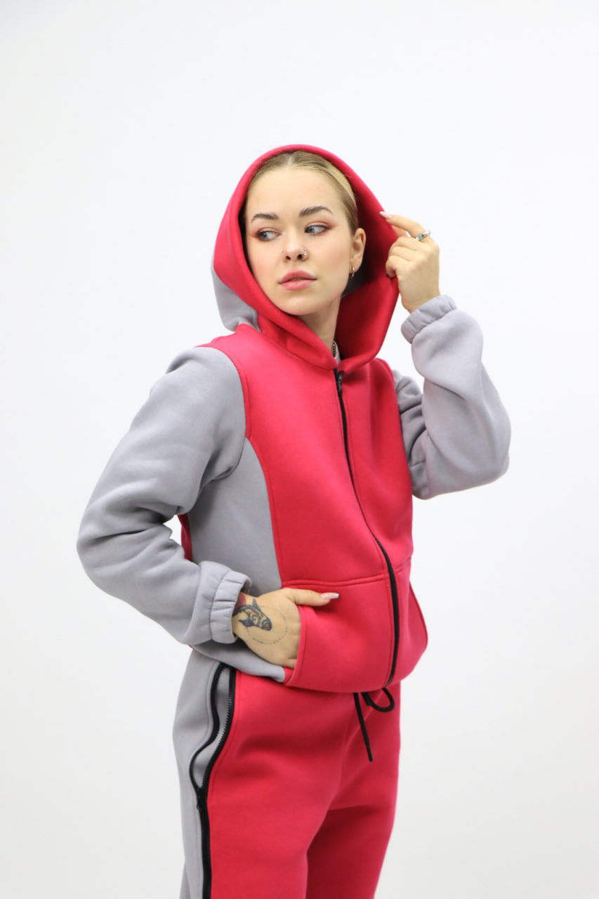 Теплий жіночий спортивний костюм Reload - Twice, рожевий - Фото 6