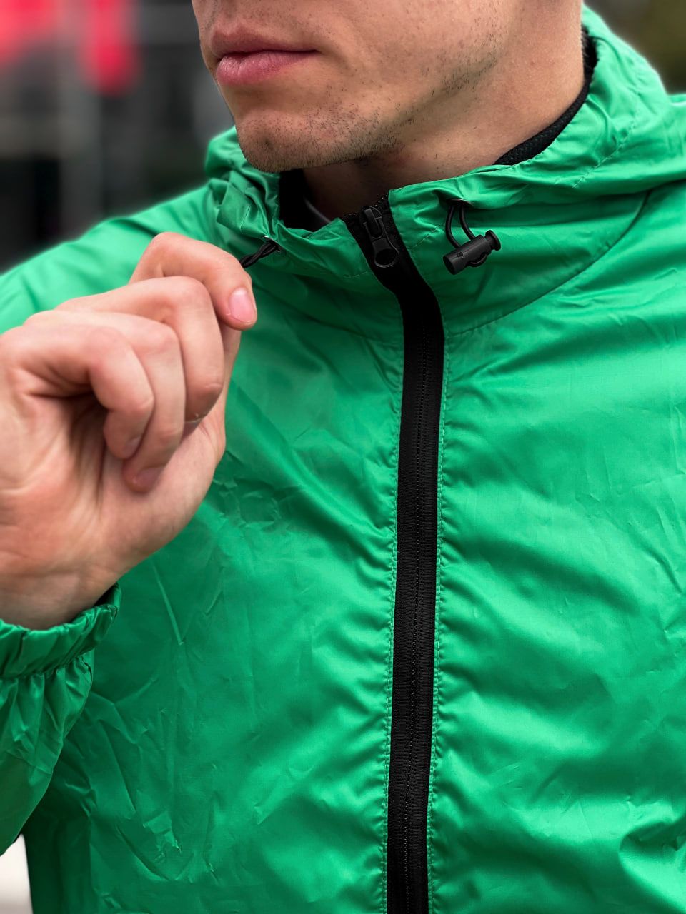 Мужская демисезонная куртка - ветровка Reload Basic зеленая - Фото 8