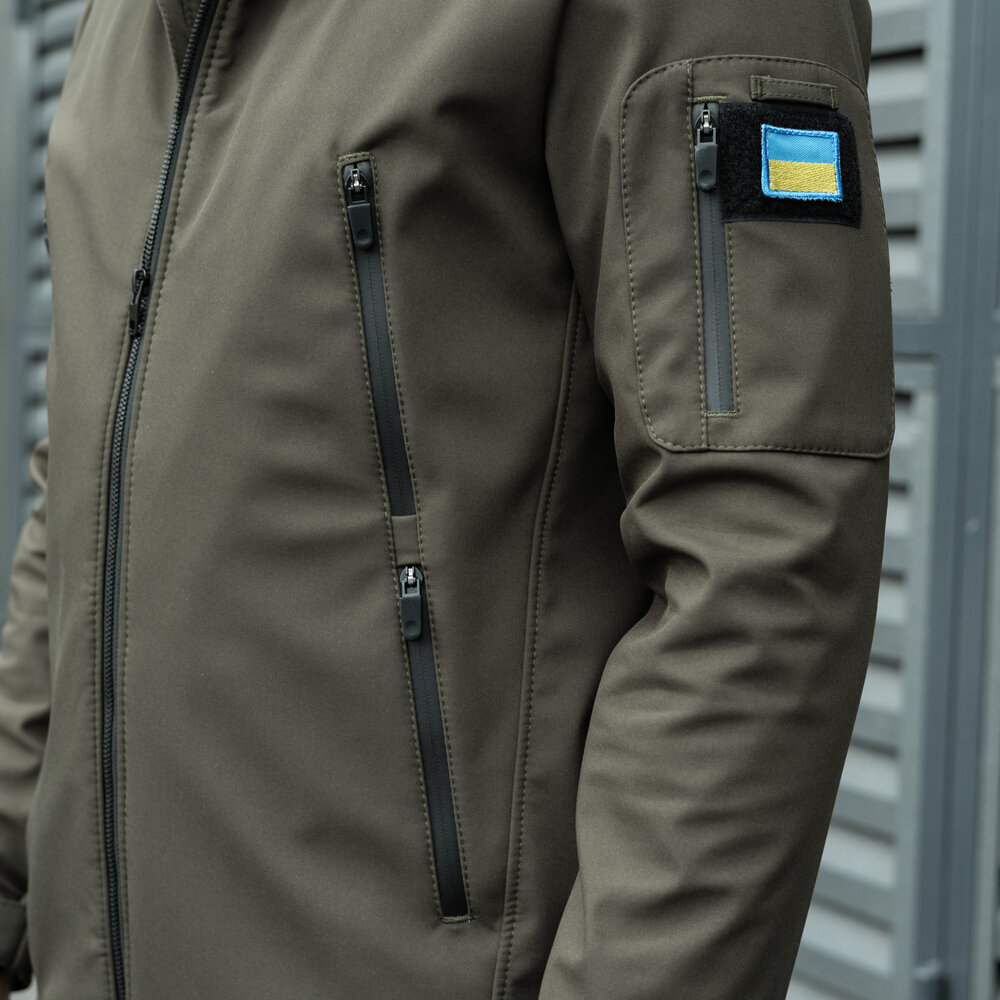 Куртка чоловіча демісезонна з капюшоном хакі Pobedov Motive POBEDOV - Фото 8