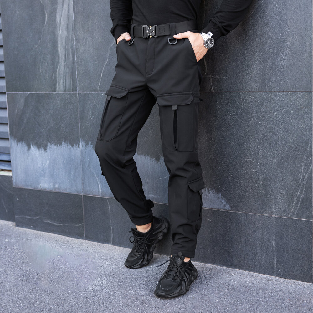 Штани карго чоловічі демісезонні з кишенями чорні Pobedov Hardy POBEDOV - Фото 7