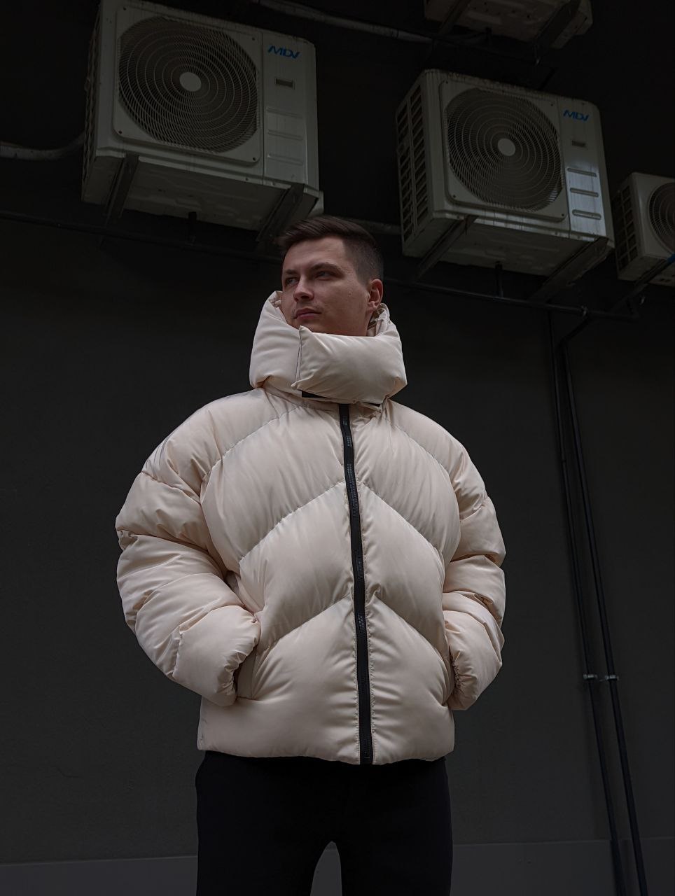Мужская зимняя куртка-пуховик Reload Quadro пудровая - Фото 6