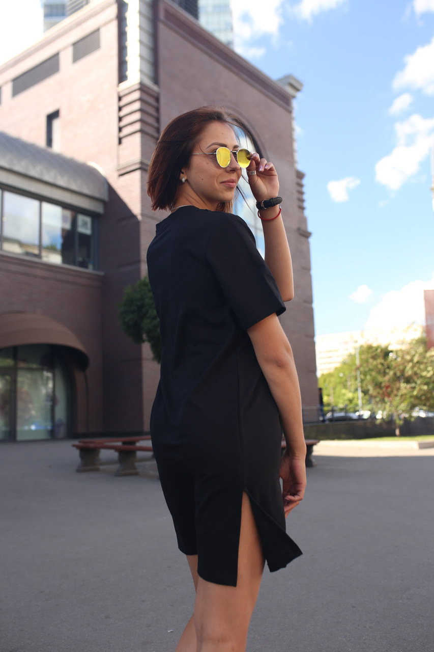 Плаття-футболка жіноче чорне кольору бренд ТУР модель невільнице (Sarina) 