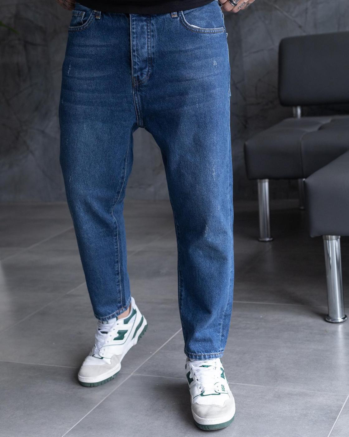 Базові сині джинси BEZET Basic washed з потертостями