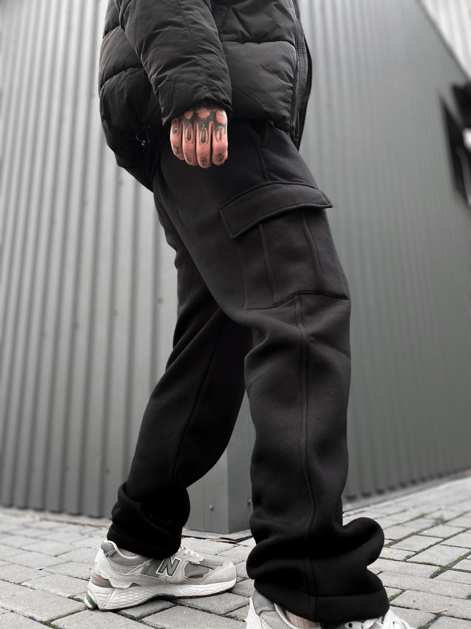 Мужские теплые спортивные штаны с начесом Reload Active черные/ Трикотажные штаны флисовые с кармаными - Фото 10