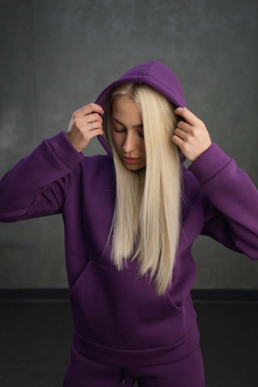 Теплый женский спортивный костюм оверсайз Reload фиолетовый - Фото 3