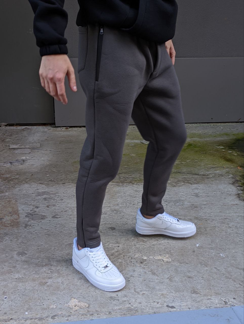 Чоловічі теплі спортивні штани фліс Reload Slim графіт - Фото 2