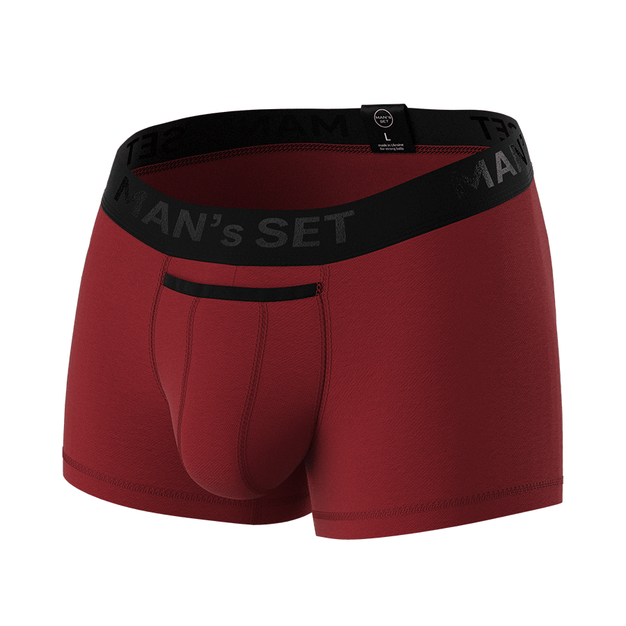 Мужские анатомические боксеры Anatomic Classic Low-rise Black Series, тёмно-красный MansSet