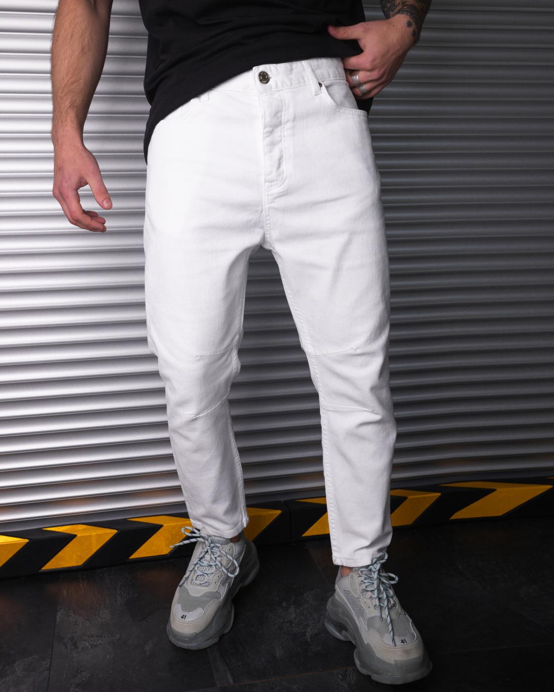 Белые мужские джинсы бойфренды BEZET BASIC - Фото 3