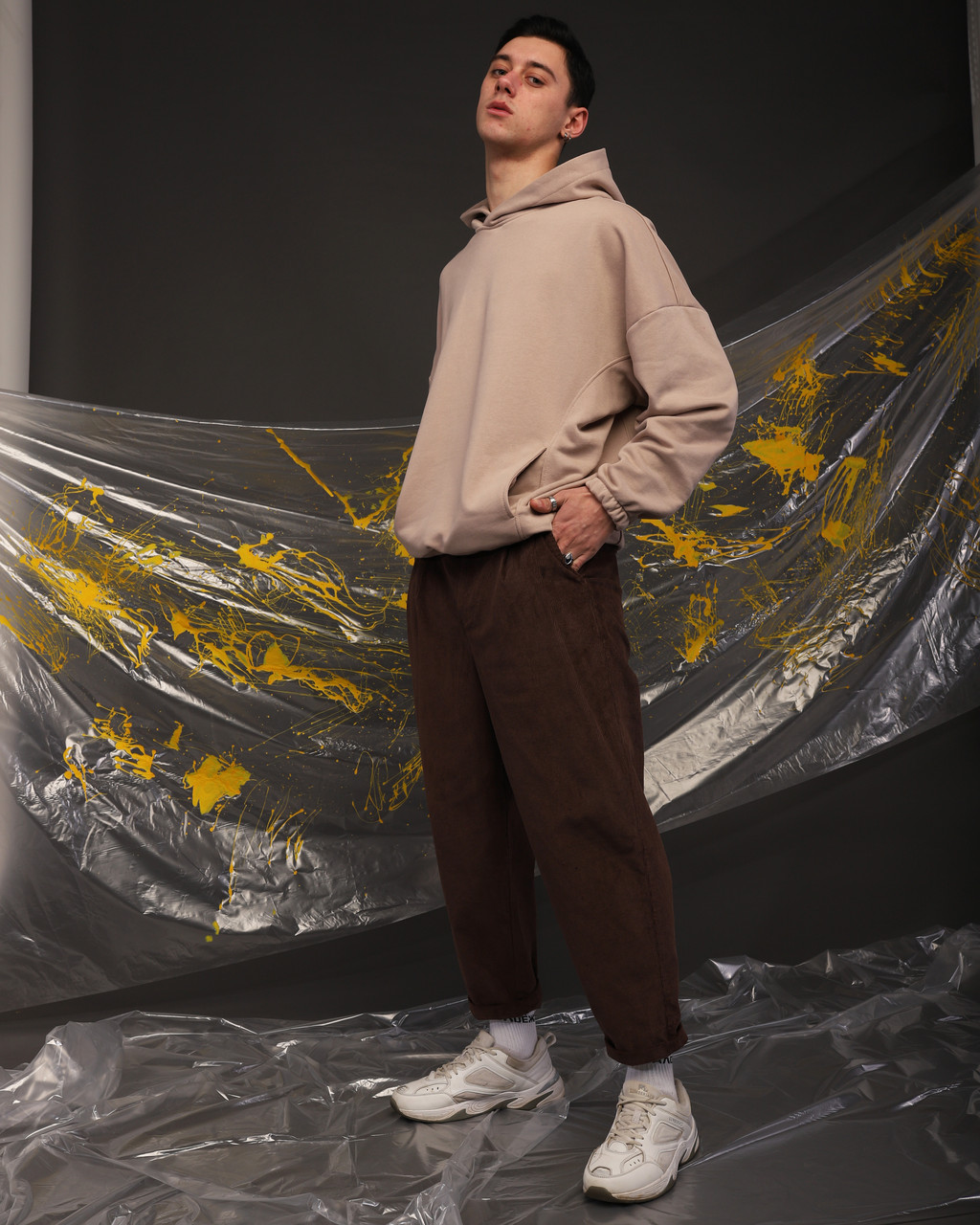 Спортивні штани чоловічі звужені Окава вельвет коричневий S M L XL TURWEAR - Фото 2