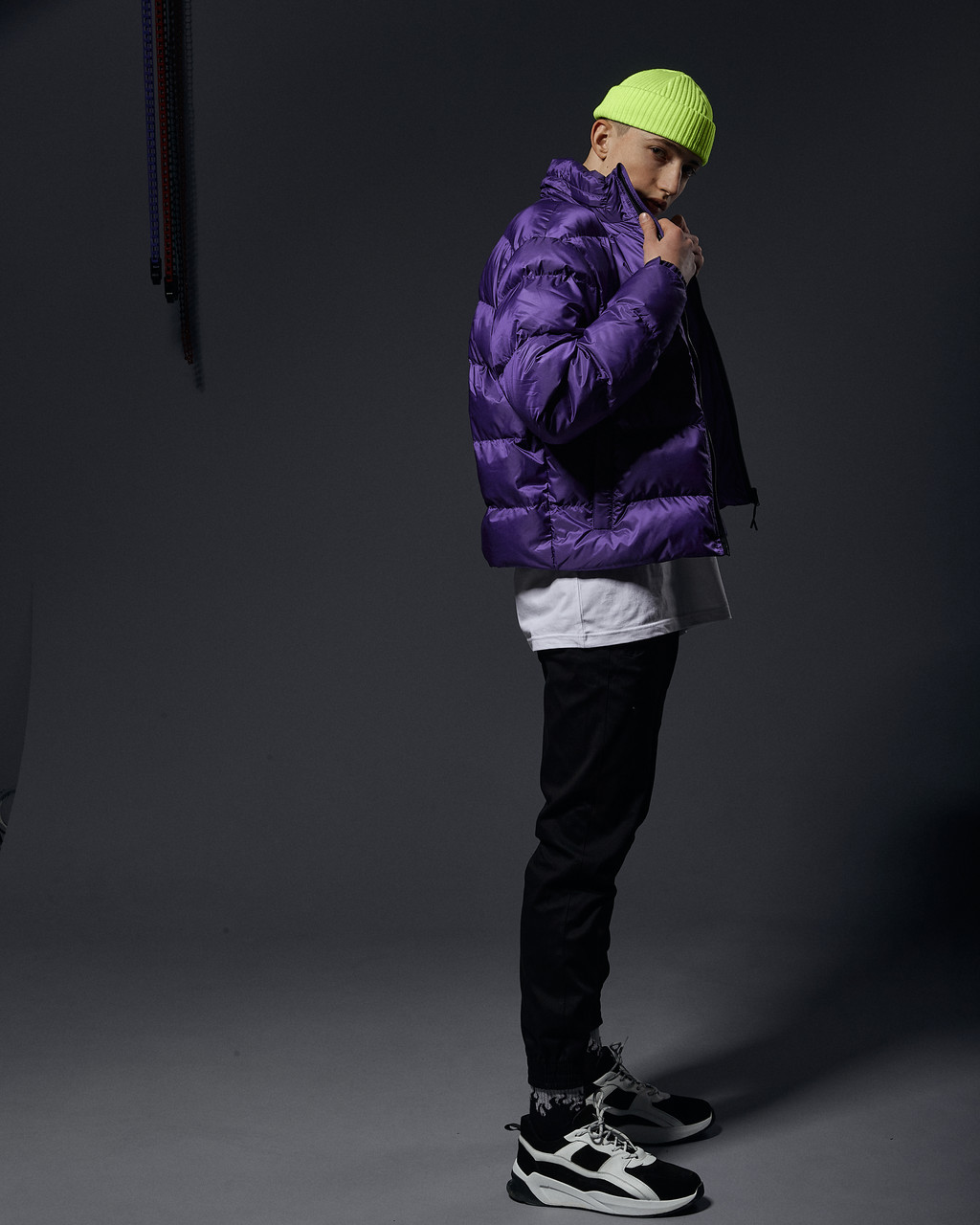 Короткая весенняя куртка-пуховик OGONPUSHKA Holla фиолетовая Пушка Огонь - Фото 10