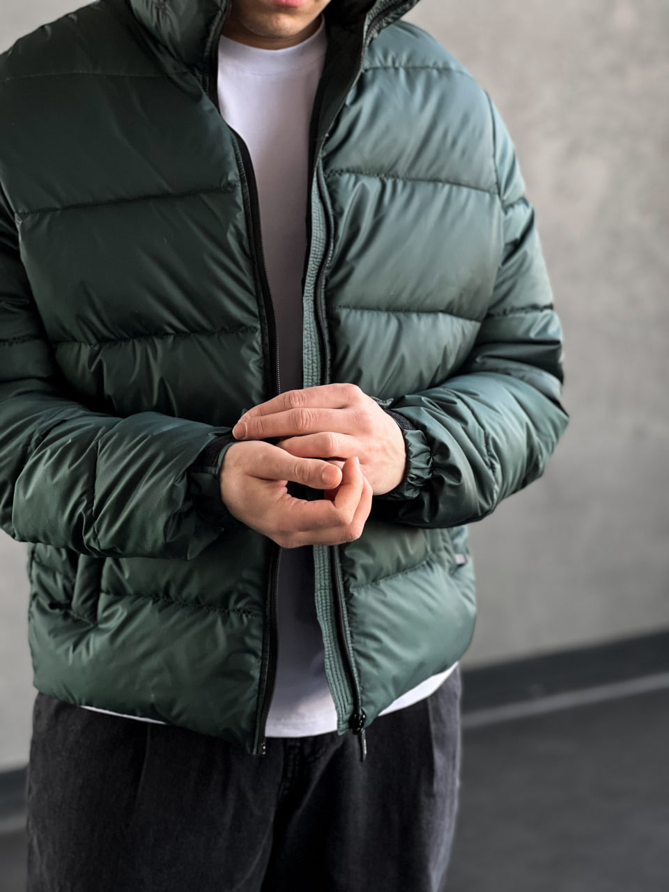 Мужская куртка стеганая демисезонная Reload Blackout тёмно-зеленый - Фото 6