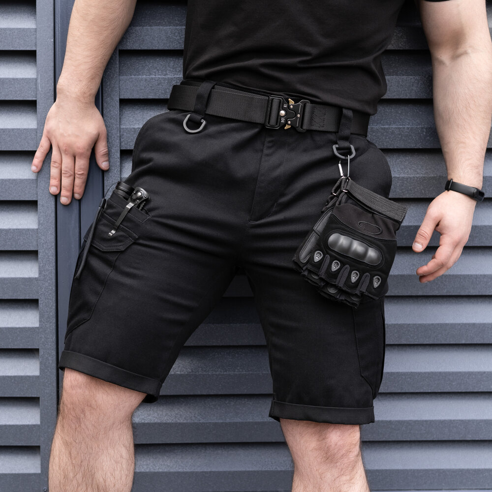 Чоловічі тактичні шорти з кишенями Pobedov Tactical B2 чорні POBEDOV - Фото 6